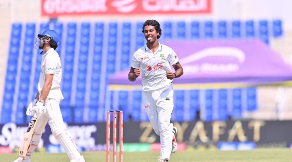 হাসানের হ্যাটট্রিক ও পাঁচ উইকেটে বাংলাদেশের বড় লিড