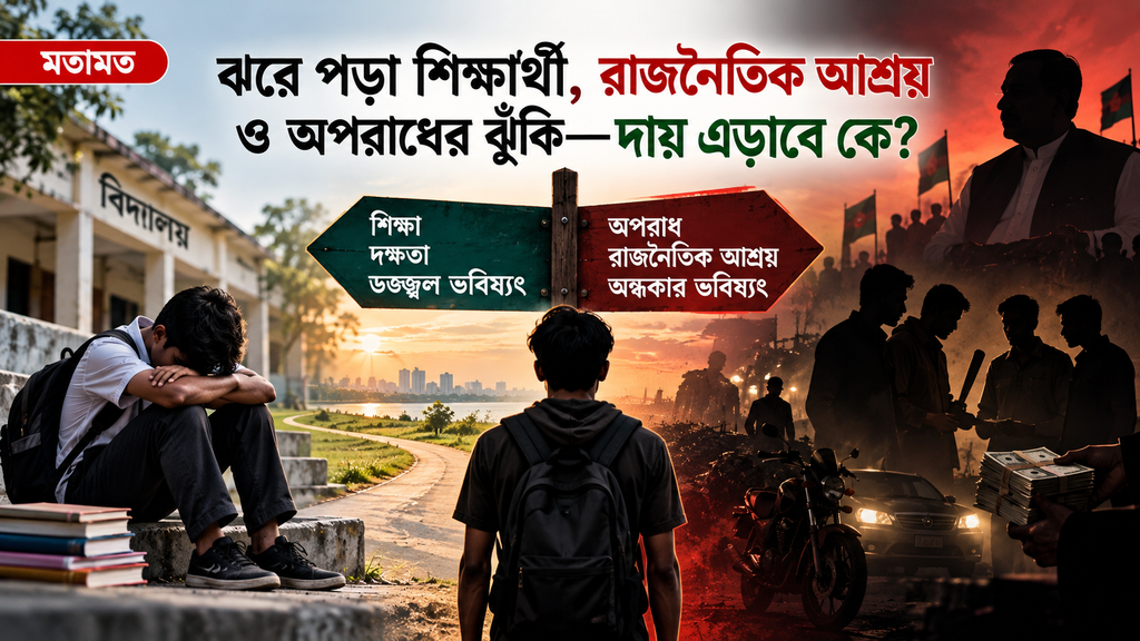 ঝরে পড়া শিক্ষার্থী, রাজনৈতিক আশ্রয় ও অপরাধের ঝুঁকি—দায় এড়াবে কে?